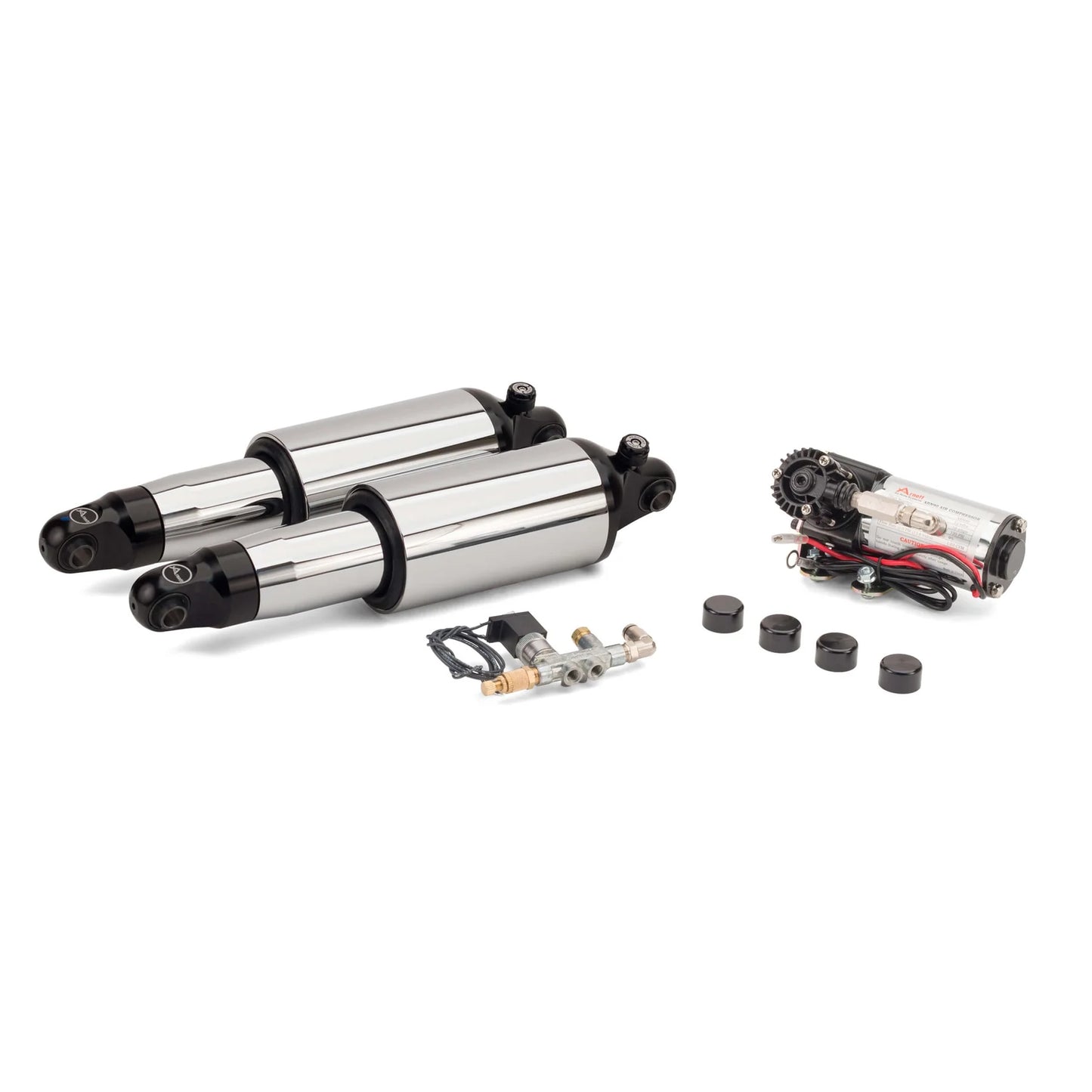1990-2008 Harley-Davidson Touring Series Ultimate Ride Kit w/Rebound Adj. (Chrome) - Boss Air Suspension
