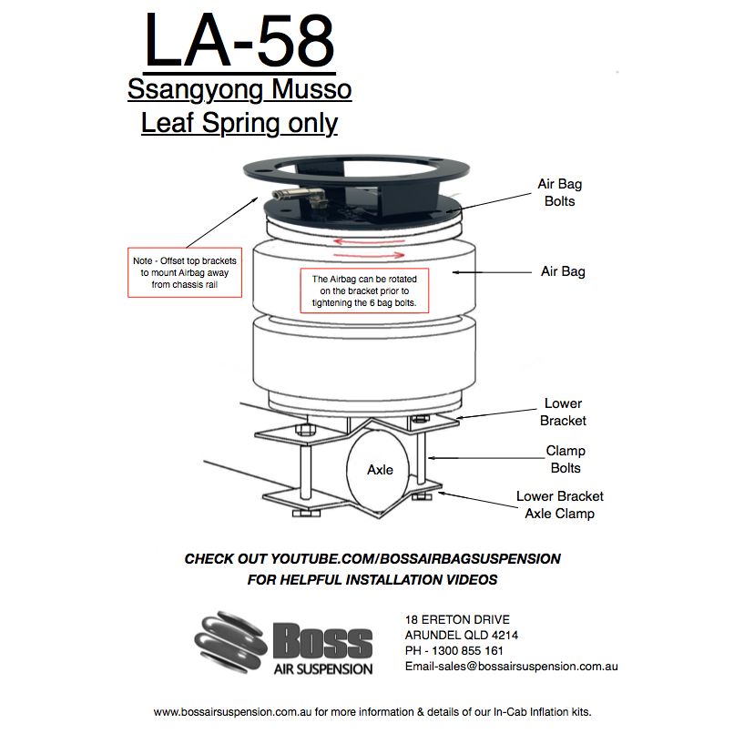 Load Assist Kit for SSangYong Musso - Boss Air Suspension