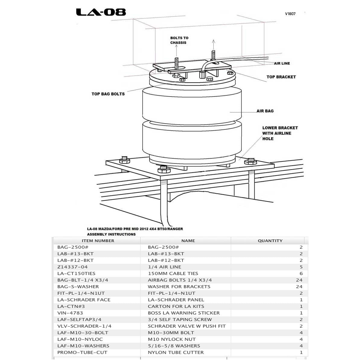 Ford Mazda B Series upto 2011 - Boss Air Suspension