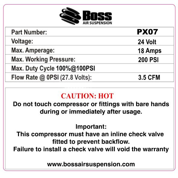 Boss Outback Air Pro 5, 24Volt - Boss Air Suspension