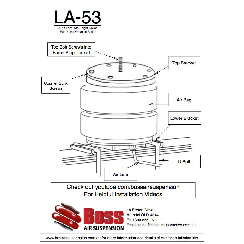Load Assist Kit for Fiat Ducato ( Low Rider option) - Boss Air Suspension