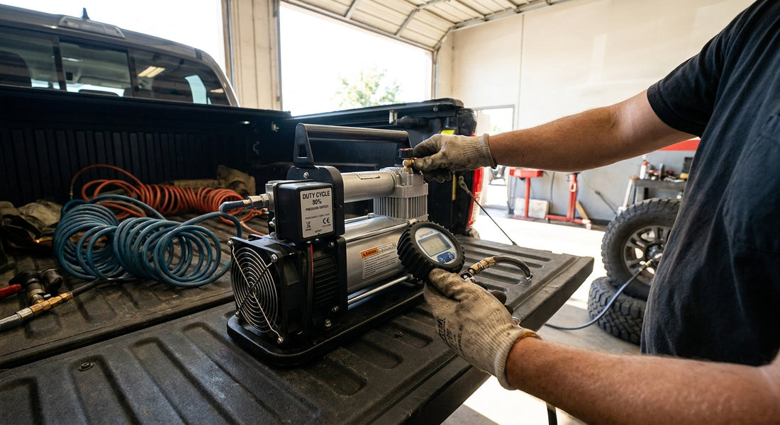 How to choose air compressor duty cycle for onboard air