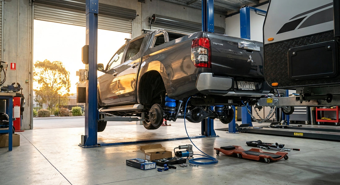 Airbag suspension kit for Mitsubishi Triton: towing upgrade