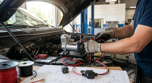 How to wire a 12V air compressor for onboard air
