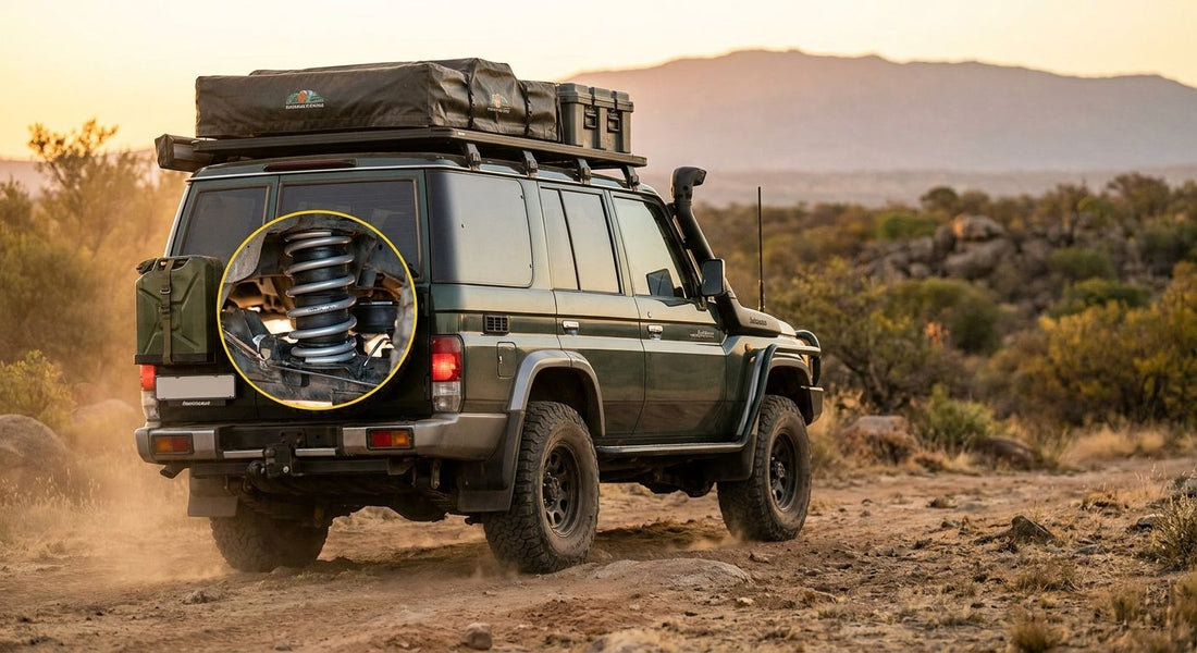 LandCruiser 76 Series Wagon Sagging Under Touring Gear? Load Assist Fix