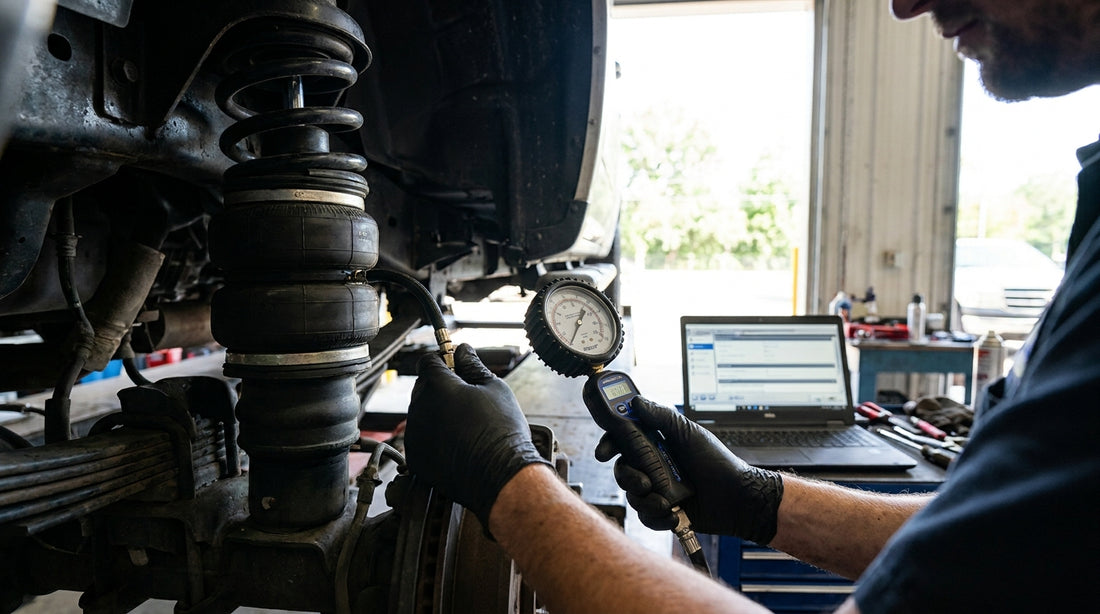 How to test and adjust airbag suspension pressure