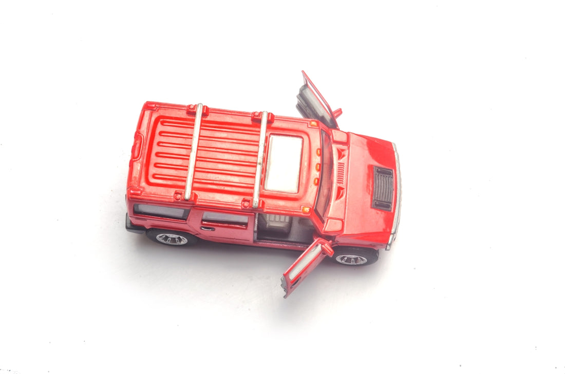 red and silver truck toy