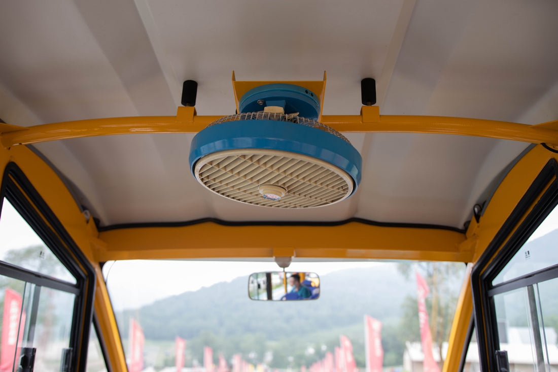 white and blue portable air cooler