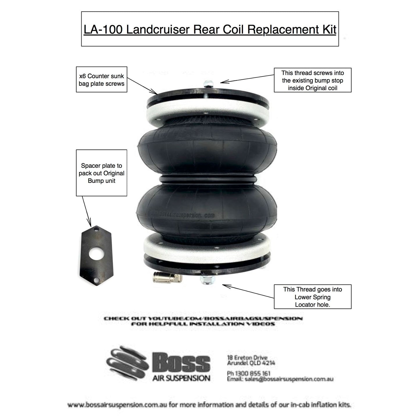Airbag Suspension for Toyota Landcruiser 80/100 Series(CLEARANCE KIT) - Boss Air Suspension