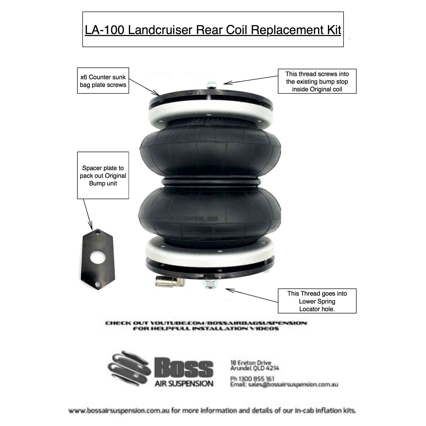 Airbag Suspension for Toyota Landcruiser 80/100 Series(CLEARANCE KIT) - Boss Air Suspension