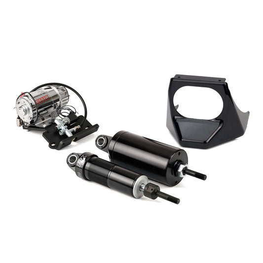2001-2017 Harley-Davidson Softail Ultimate Ride Kit (Black Pump Cover) - Boss Air Suspension