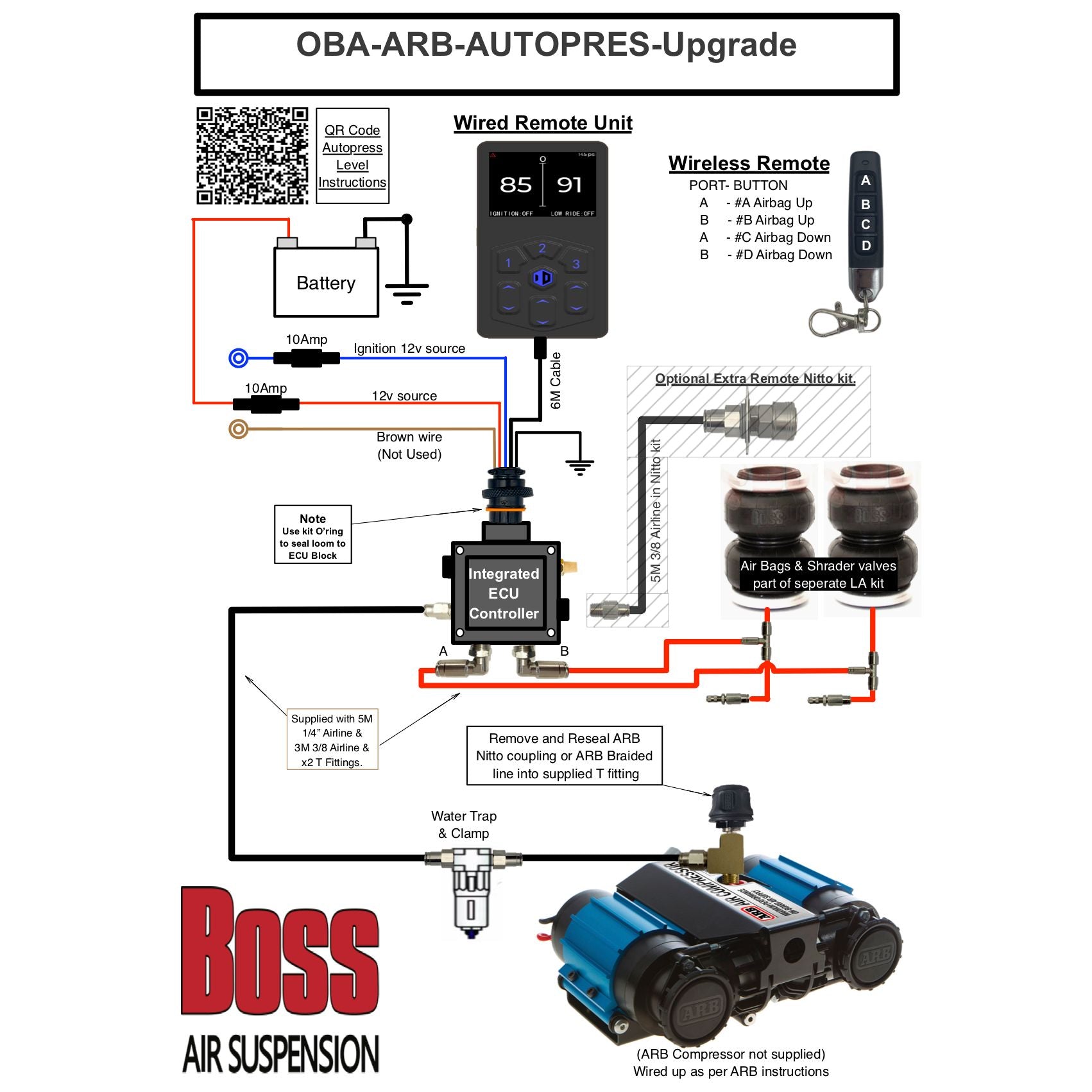 Arb Adjustable Controller Boss Auto Pressure Controller with Fittings and Water Trap to suit ARB ...