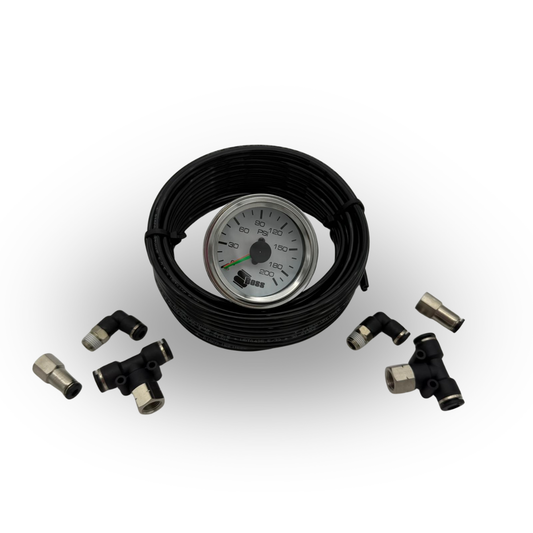 AVS Single Needle Air Gauge 200 PSI With Blue LED – For Air Suspension Bagged Systems